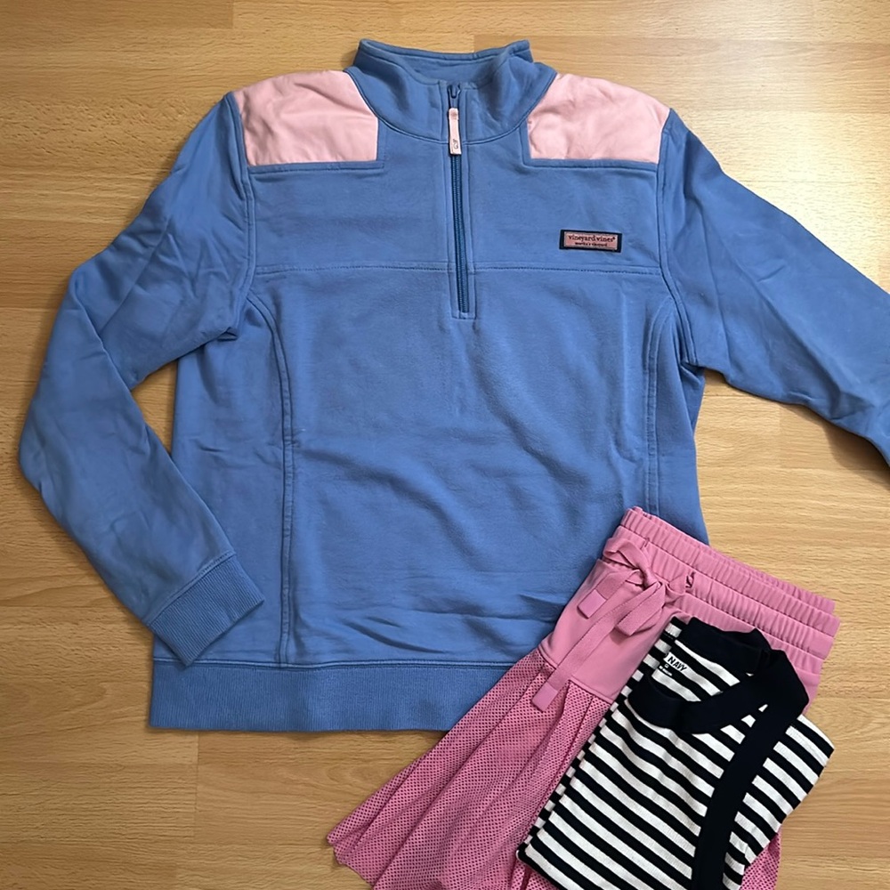 Vineyard Vines Shep Shirt pink and blue size small